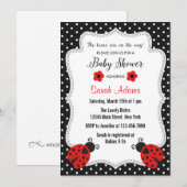 Twin Girls Baby shower Invitation roink Kaart (Voorkant / Achterkant)