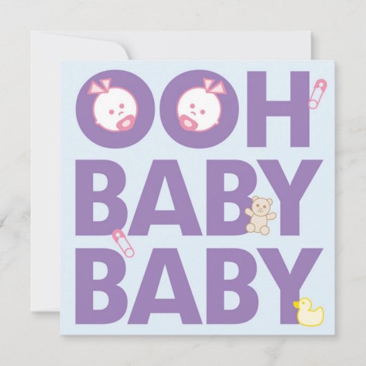 Twin Girls Baby shower Kaart (Voorkant)