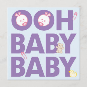 Twin Girls Baby shower Kaart