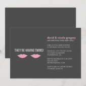 Twin Girls Baby shower Kaart (Voorkant / Achterkant)