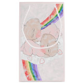 Twin Girls Baby shower Klein Cadeauzakje (Achterkant)