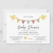 Twin Girls Baby shower | Mammie, vogel en kippen Kaart (Voorkant)