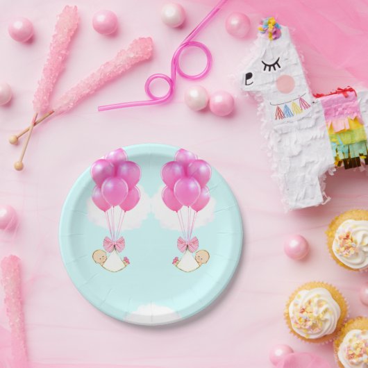 Twin Girls Baby shower Papieren Bordje (Feest)