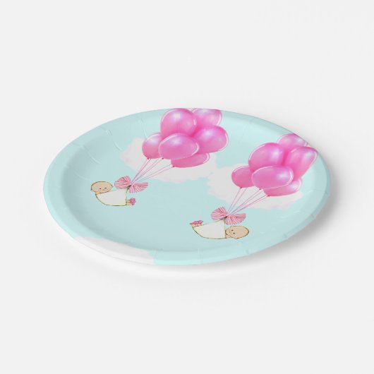 Twin Girls Baby shower Papieren Bordje (Gekanteld)