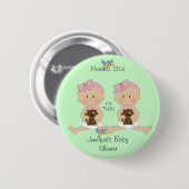 Twin Girls Baby shower, Ronde Button 5,7 Cm (Voorkant /achterkant)