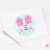 Twin Girls Baby shower Ronde Sticker (Envelop)