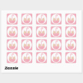 Twin Girls Baby shower Vierkante Sticker (Vel)