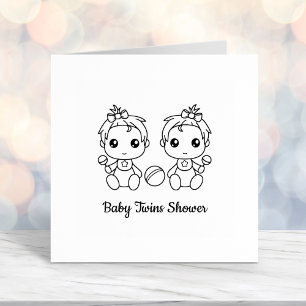 Twin Girls Baby shower Zelfinktende Stempel