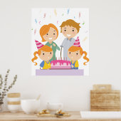 Twin Girls Birthday Poster (Keuken)