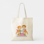 Twin Girls Birthday Tote Bag (Achterkant)
