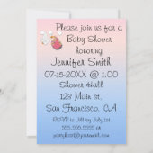 Twin Girls Blonde - Stork Baby Shower Invitations Kaart (Achterkant)