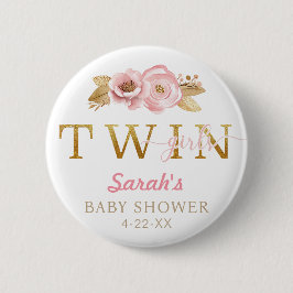 Twin Girls Blush Roze Baby shower Button