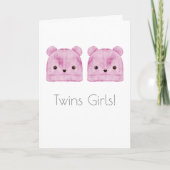 Twin Girls Boho Baby Gefeliciteerd Kaart (Voorkant)