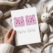 Twin Girls Boho Baby Gefeliciteerd Kaart