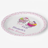 Twin Girls Carriage Baby shower Papieren Bordje (Gekanteld)
