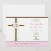 Twin Girls Christening/Baptism Invitation Kaart (Voorkant / Achterkant)