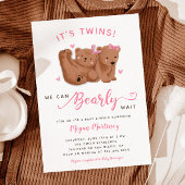 Twin Girls Cub Beer Baby shower Kaart