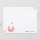 Twin Girls Custom Flat Bedankt kaarten Notitiekaartje (Voorkant / Achterkant)