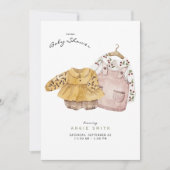 Twin Girls Cute Clothes Baby shower Kaart (Voorkant)