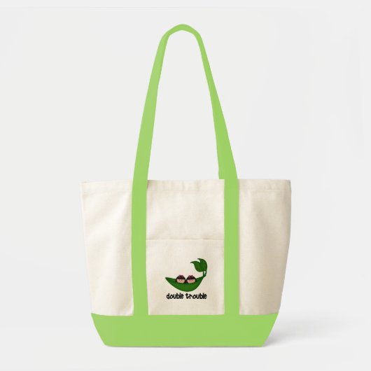 Twin Girls Double Trouble Peapod Tote Bag