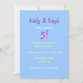 Twin Girls Fairy verjaardagsfeestje uitnodigingen (Achterkant)