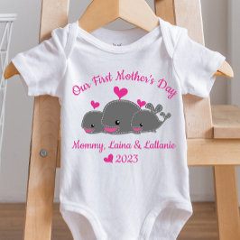 Twin Girls First Moederdag Baby Bodysuit