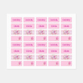 Twin Girls Flamingos met Names Labels (Vel)
