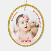 Twin Girls Foto grootma Cute First Baby Keramisch Ornament (Links)