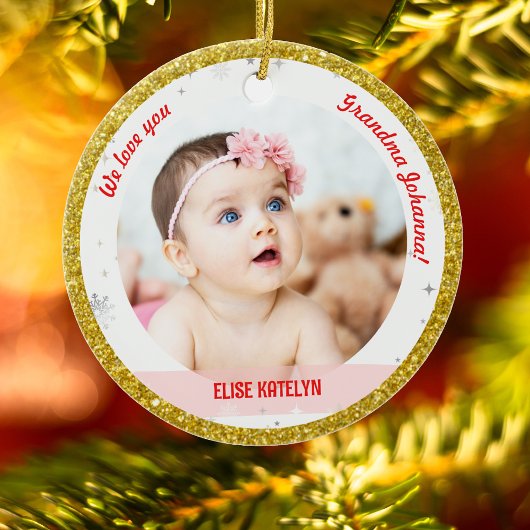 Twin Girls Foto grootma Cute First Baby Keramisch Ornament