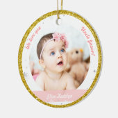 Twin Girls Foto's van oom Cute First-Baby Keramisch Ornament (Links)