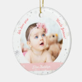 Twin Girls Foto's van oom Cute First-Baby Keramisch Ornament (Links)