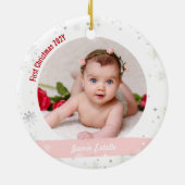 Twin Girls Foto's van oom Cute First-Baby Keramisch Ornament (Achterkant)