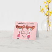 Twin Girls Happy Birthday  Kaart (Gele Bloem)