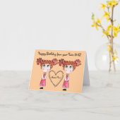 Twin Girls Happy Birthday Kaart (Gele Bloem)