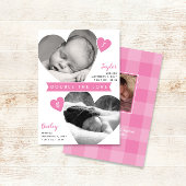 Twin Girls Heart Lijsten Roze foto Collage Birth Aankondiging