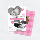 Twin Girls Heart Lijsten Roze foto Collage Birth Aankondiging