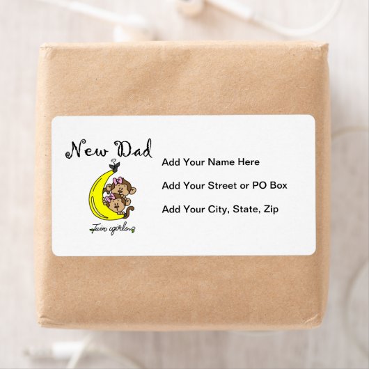 Twin Girls New Dad Gifts Etiket (Insitu)
