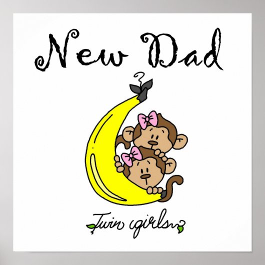 Twin Girls New Dad Gifts Poster (Voorkant)