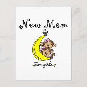 Twin Girls New Mam T-shirts en cadeautjes Briefkaart
