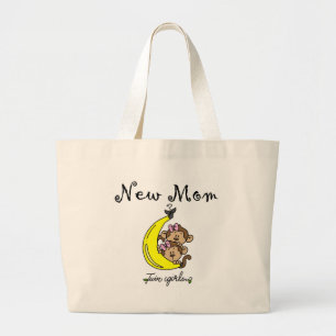 Twin Girls New Mam T-shirts en cadeautjes Grote Tote Bag