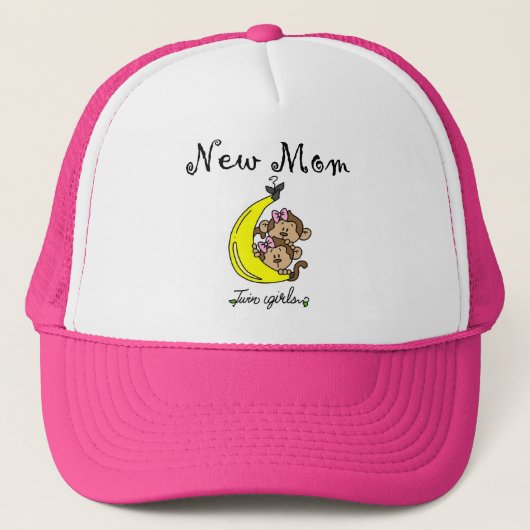 Twin Girls New Mam T-shirts en cadeautjes Trucker Pet (Voorkant)