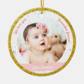 Twin Girls Photo Grandpa Cute First Baby Keramisch Ornament (Voorkant)