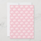 Twin Girls Pink Elephant Baby Shower Invitations Kaart (Achterkant)
