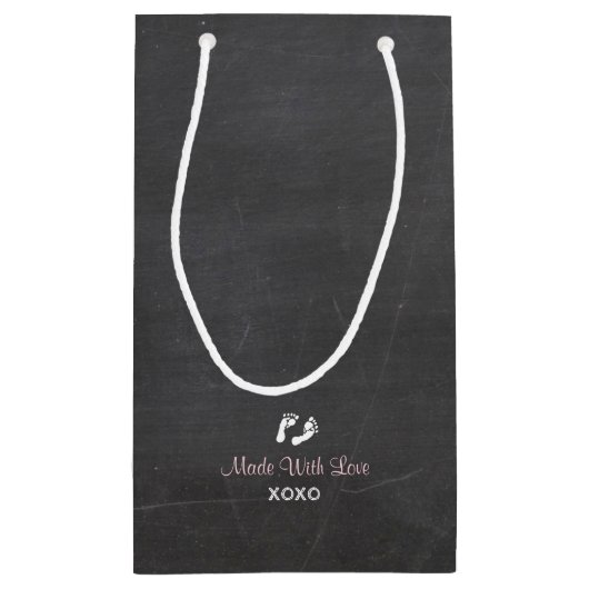 Twin Girls Pink Elephants Baby shower Dank je wel Klein Cadeauzakje (Achterkant)