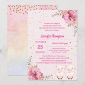 Twin Girls Pink Lambs Kaart (Voorkant / Achterkant)