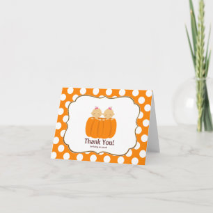 Twin Girls Pumpkin Bedankkaart