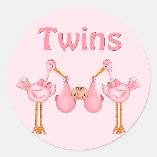 Twin Girls Ronde Sticker (Voorkant)