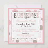 TWIN GIRLS Roze Stippen Baby shower Kaart (Achterkant)