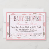 TWIN GIRLS Roze Stippen Baby shower Kaart (Achterkant)