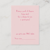 Twin Girls Shower Diaper Raffle Ticket Informatiekaartje (Achterkant)